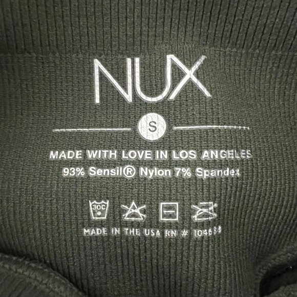 Nux Ribbed Green Compression Leggings Womens Size‎ S NEW - Picture 3 of 7